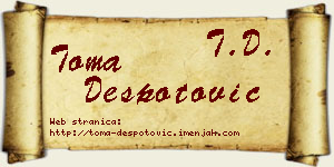Toma Despotović vizit kartica